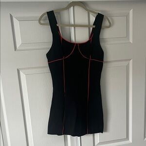 Going out bodycon black Dress with red piping
